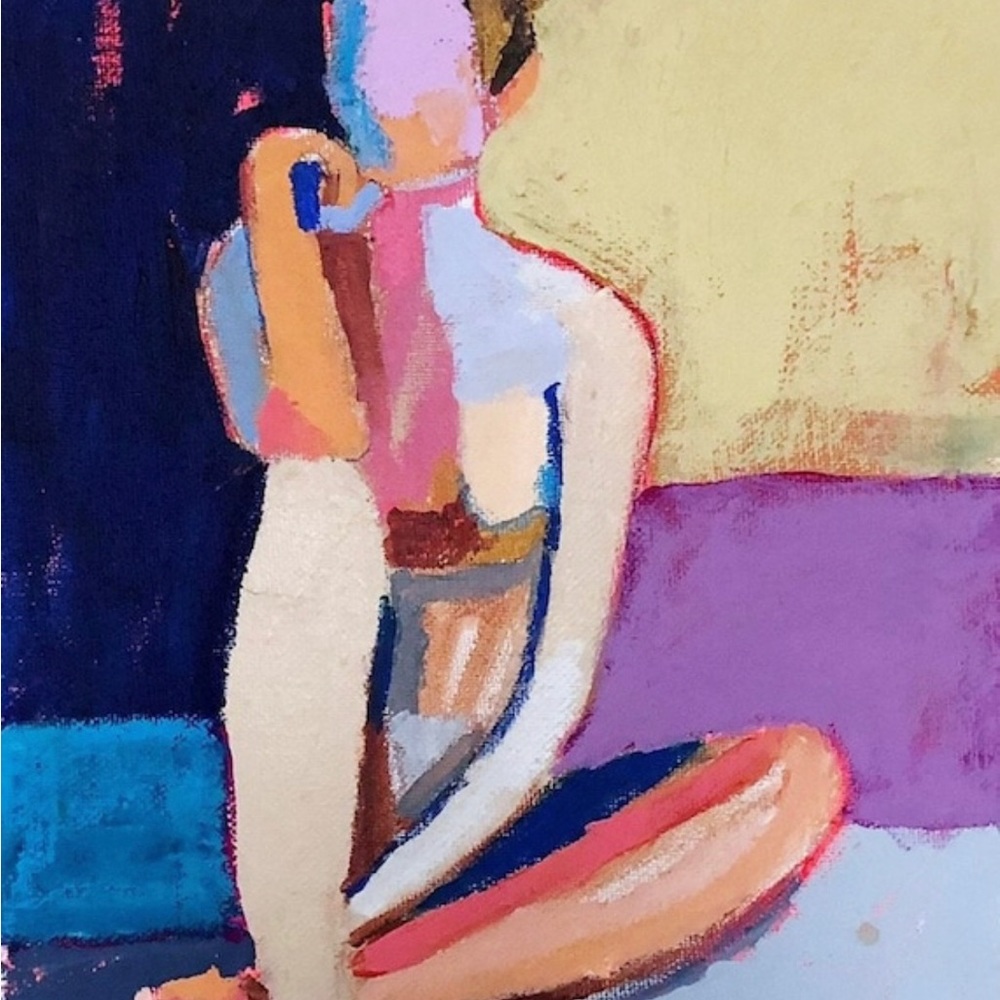 COLORFUL THINKER ll Giclee Art Print Abstract Figurative Woman Portrait Painting